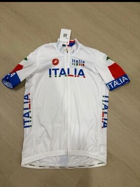 NWT Castelli Team Italia  Edition White Cycling Jersey Large Full Zip